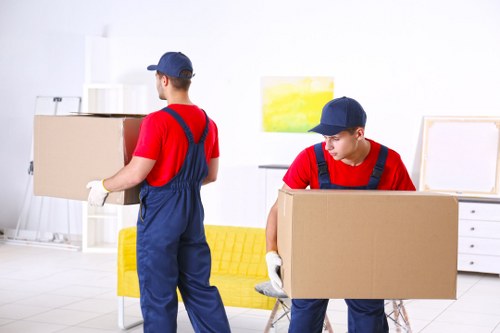 Loading boxes into a van for a Waterloo move