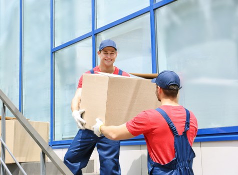 Prepared moving boxes and furniture for a Waterloo relocation