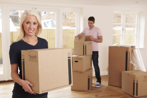 Local office move with desks and boxes in Waterloo