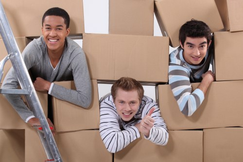 Boxes and household essentials arranged for moving day in Waterloo