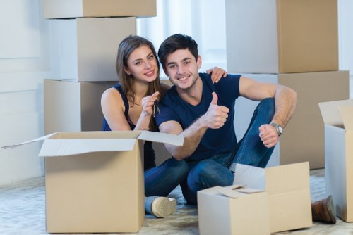 Local team organising boxes during a Waterloo packing service