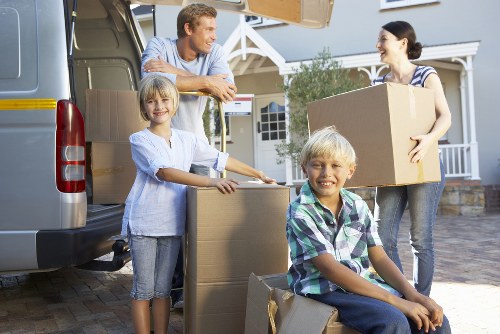 Office relocation service in Waterloo with packed business equipment